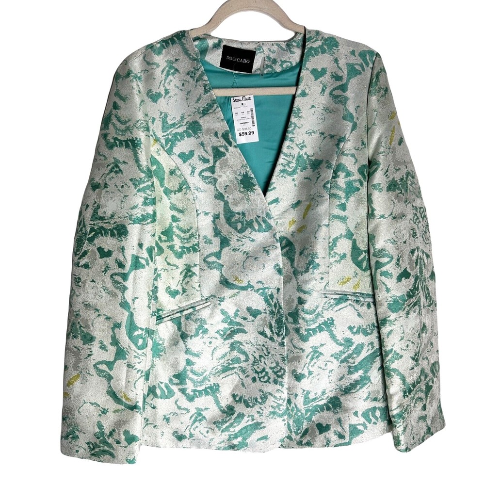 NWT DOLCE CABO Womens Cardigan Jacket Size XL Teal Blue/Seafoam V-Neck